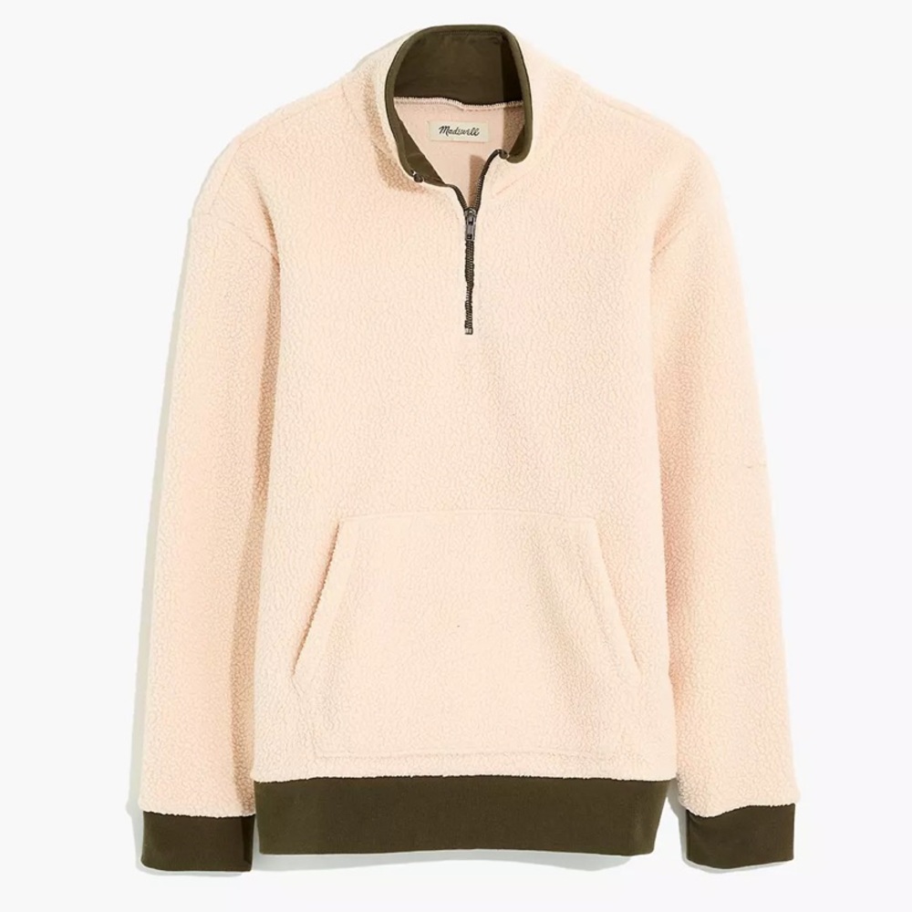 Madewell Sherpa Half Zip Sweatshirt